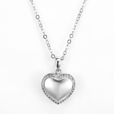 pendente d'argento del cuore di giorno di biglietti di S. Valentino del rodio del pendente di 3.15g 925 CZ