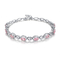 Cartier Lobster Clasp Bracelet Oval ingiallisce il braccialetto d'argento della CZ di vetro 925 per le donne