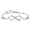 Un rodio regolabile di 925 donne di Sterling Silver Infinity Symbol Bracelet ha placcato