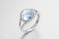 3.8g Sapphire Stone Silver Ring Band blu AAA CZ per le donne