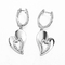 Zircone di Telesthesia Sterling Silver Double Heart Necklace