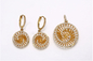 Orecchini a spirale dell'argento dorato di AAA+ CZ 925 Sterling Silver Bridal Sets Circular