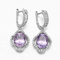 Orecchini pendenti ametisti di Sterling Silver Gemstone Earrings 2.6g di porpora 925